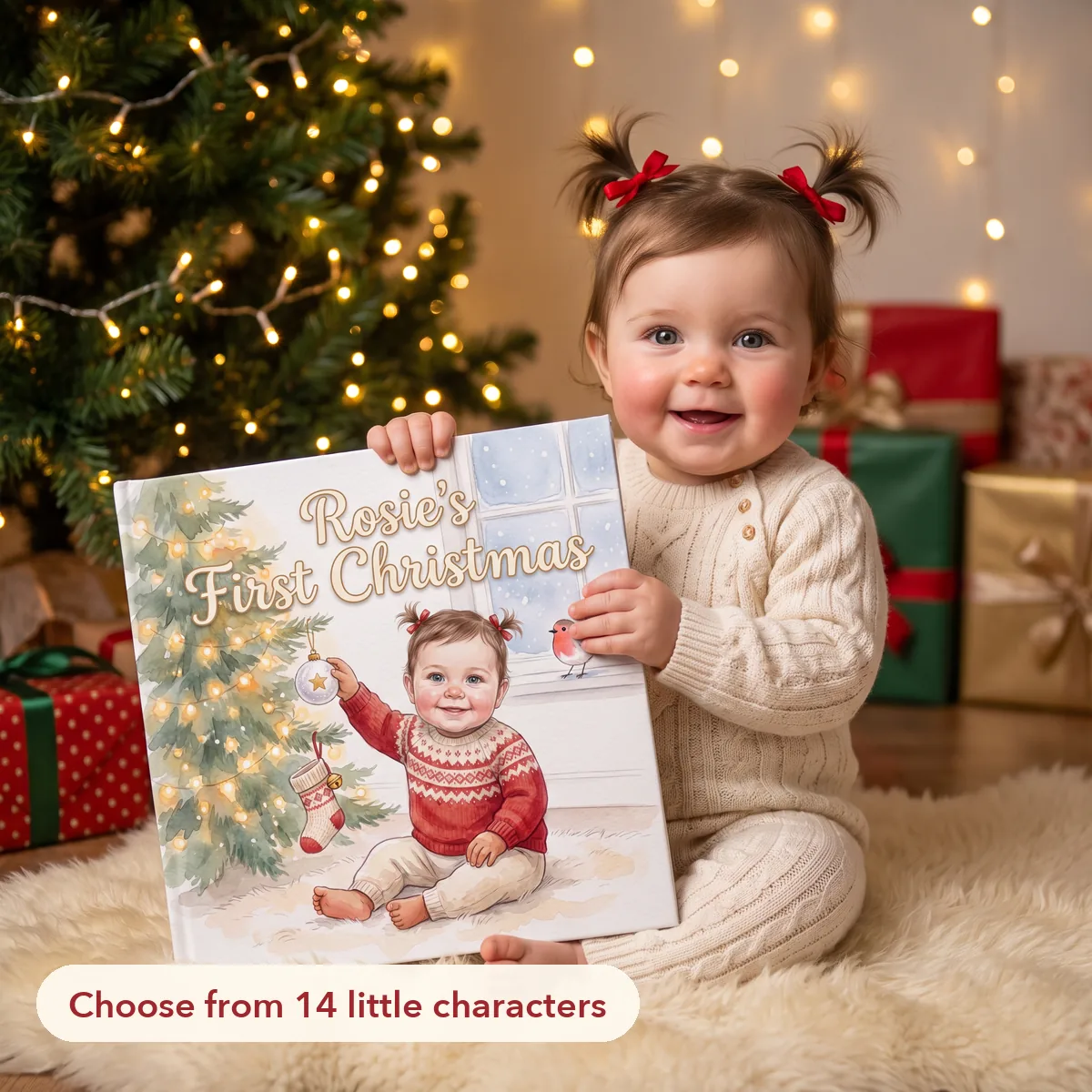 Personalised Baby's First Christmas Book — Choose a Character