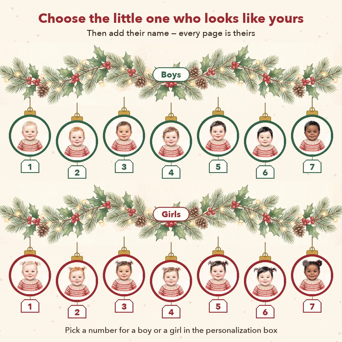 Personalised Baby's First Christmas Book — Choose a Character