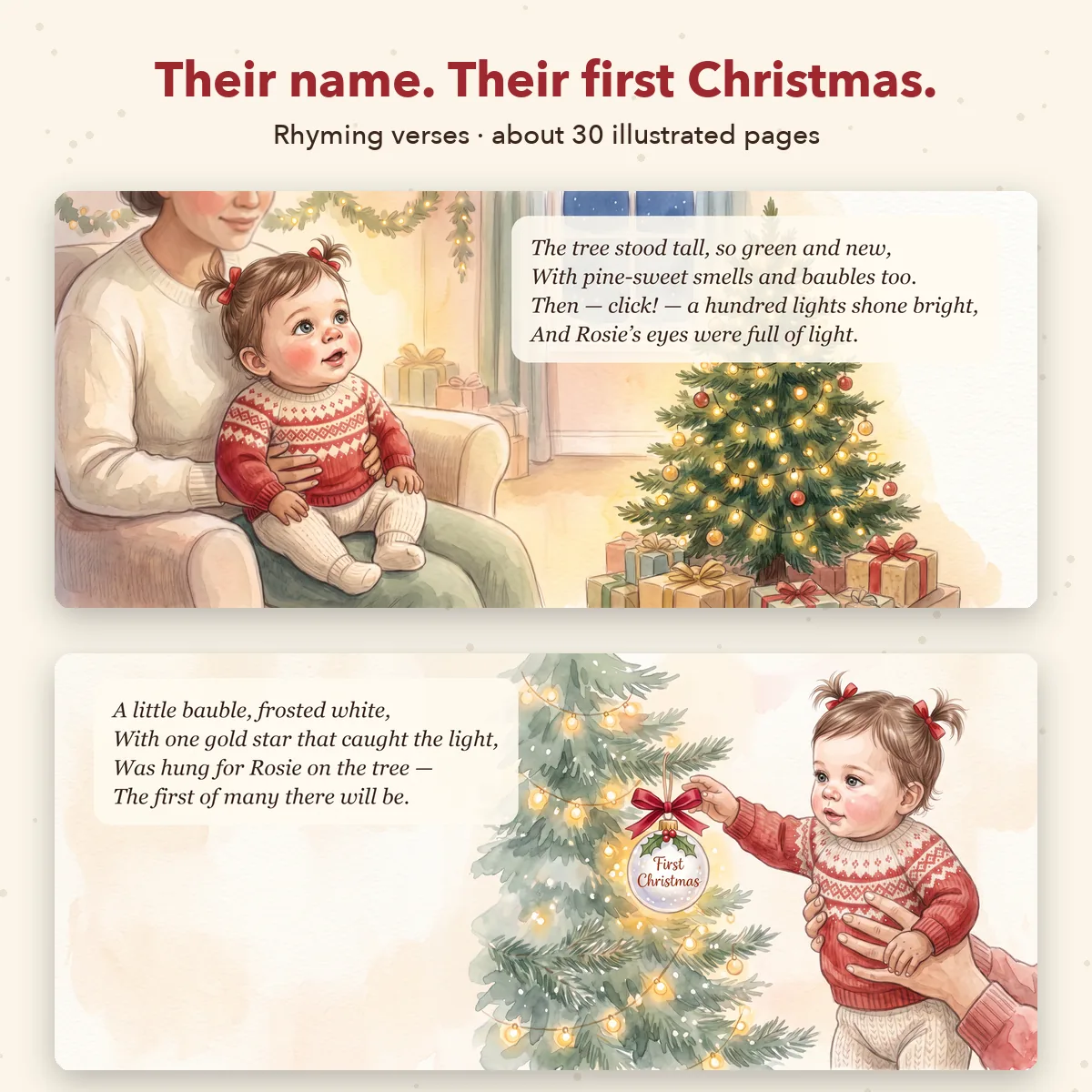 Personalised Baby's First Christmas Book — Choose a Character