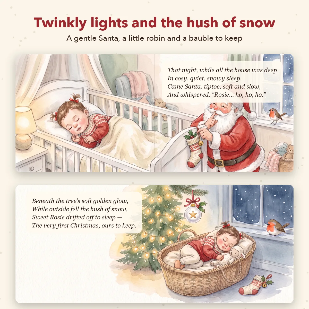 Personalised Baby's First Christmas Book — Choose a Character