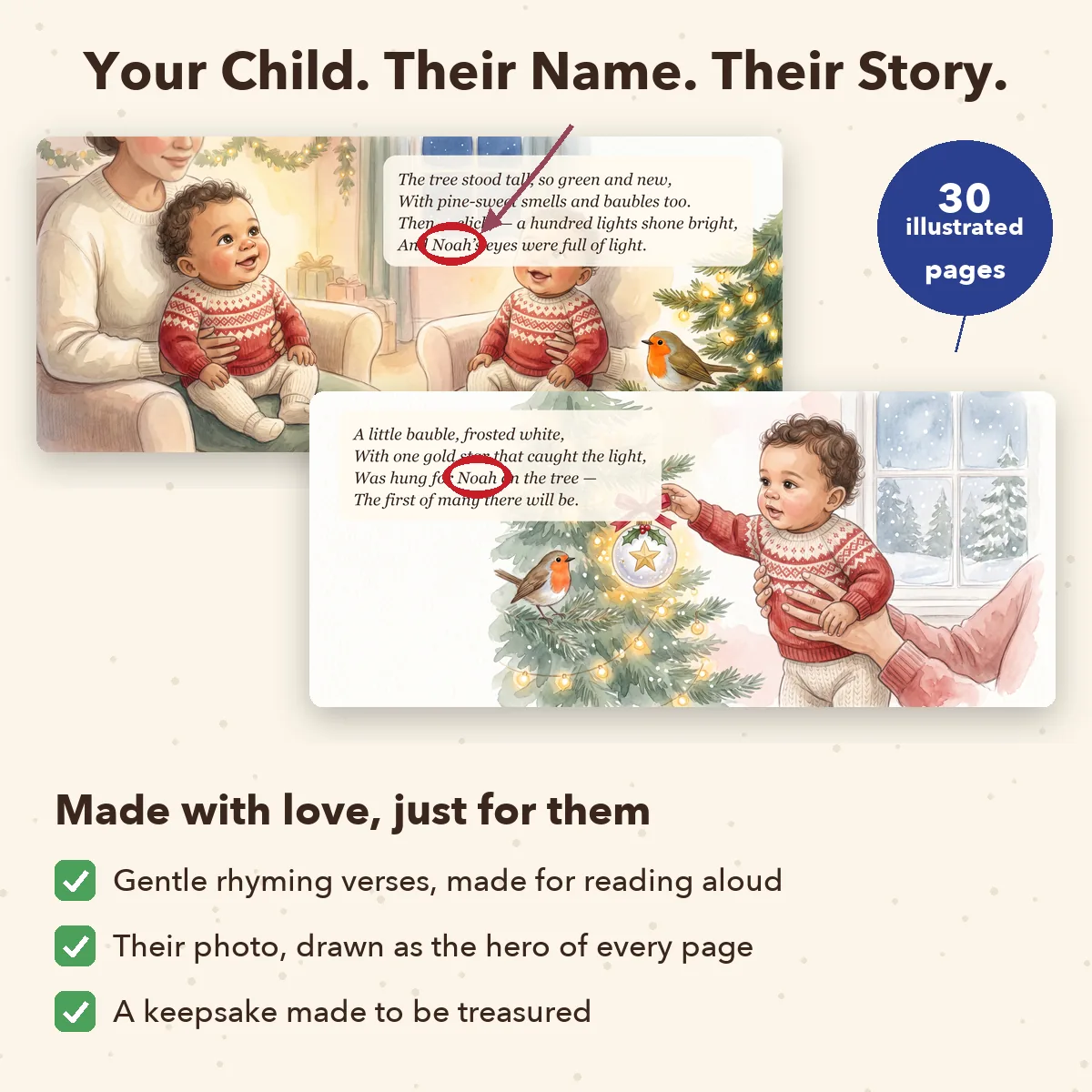 Personalised Baby's First Christmas Book