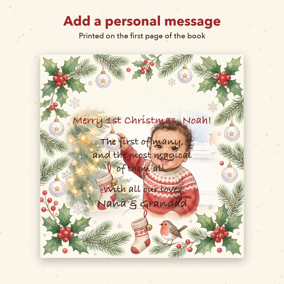 Personalised Baby's First Christmas Book