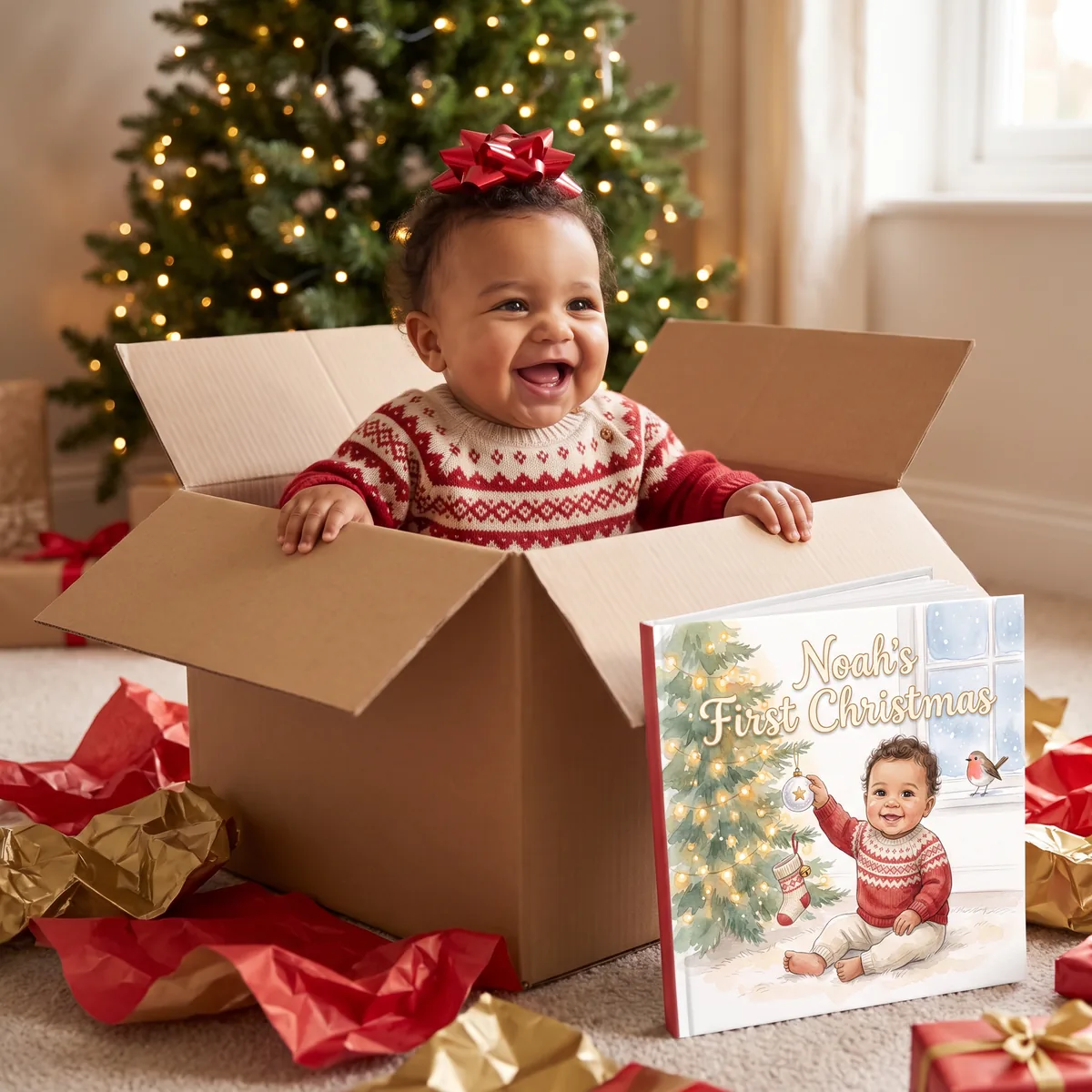 Personalised Baby's First Christmas Book