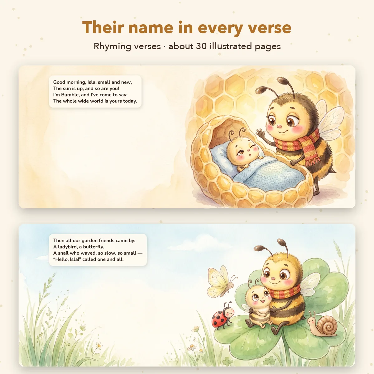 Personalised Bumble Bee Baby Book