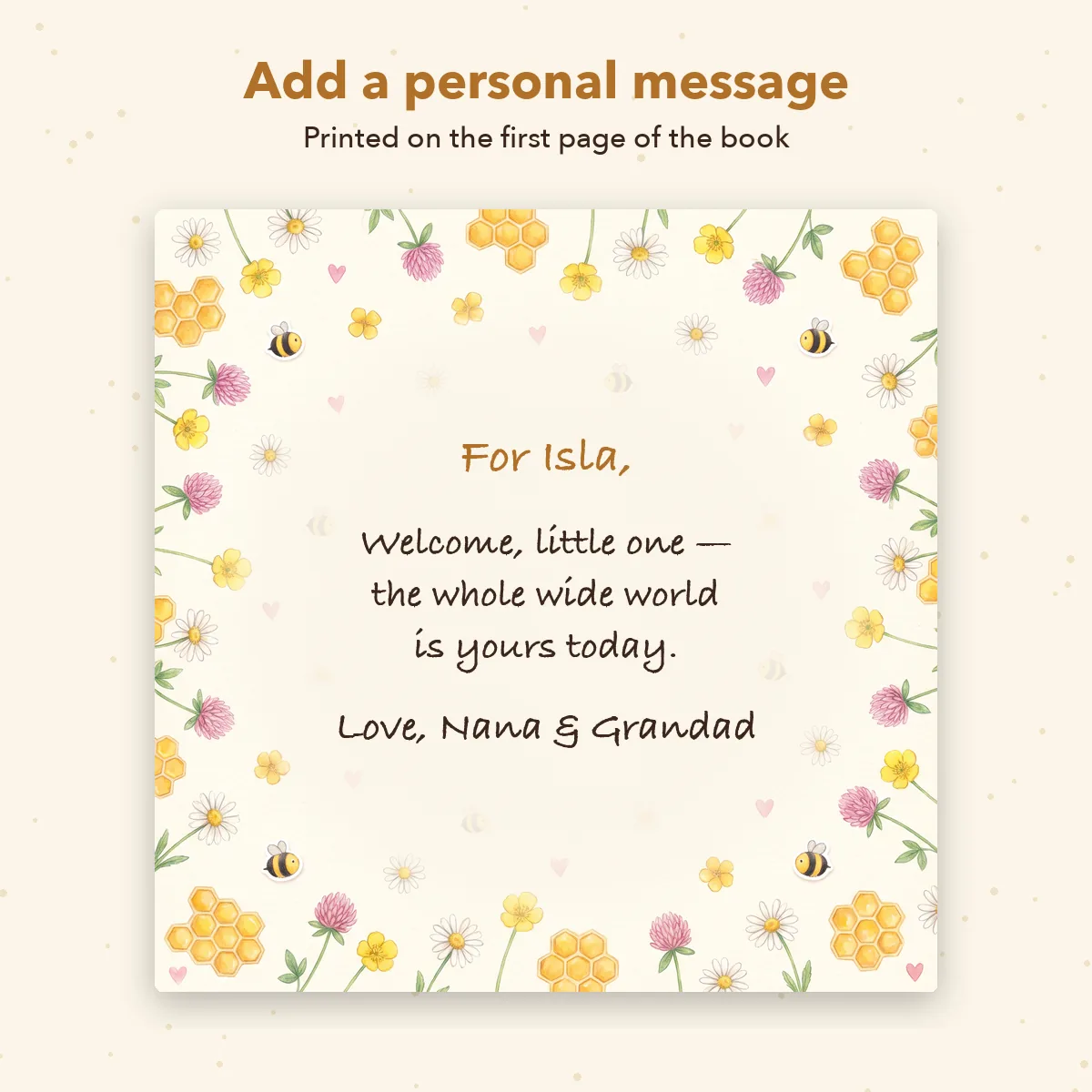 Personalised Bumble Bee Baby Book