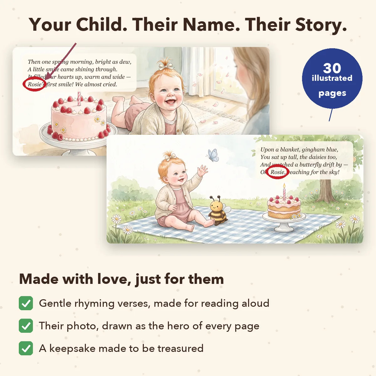 Personalised First Year Baby Book